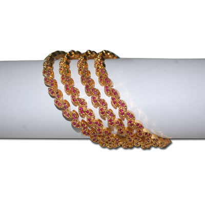 "Stone Bangles - MGR-1213 ( 4 Bangles) - Click here to View more details about this Product
